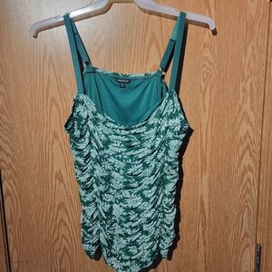 Torrid Teal and White Floral Camisole
